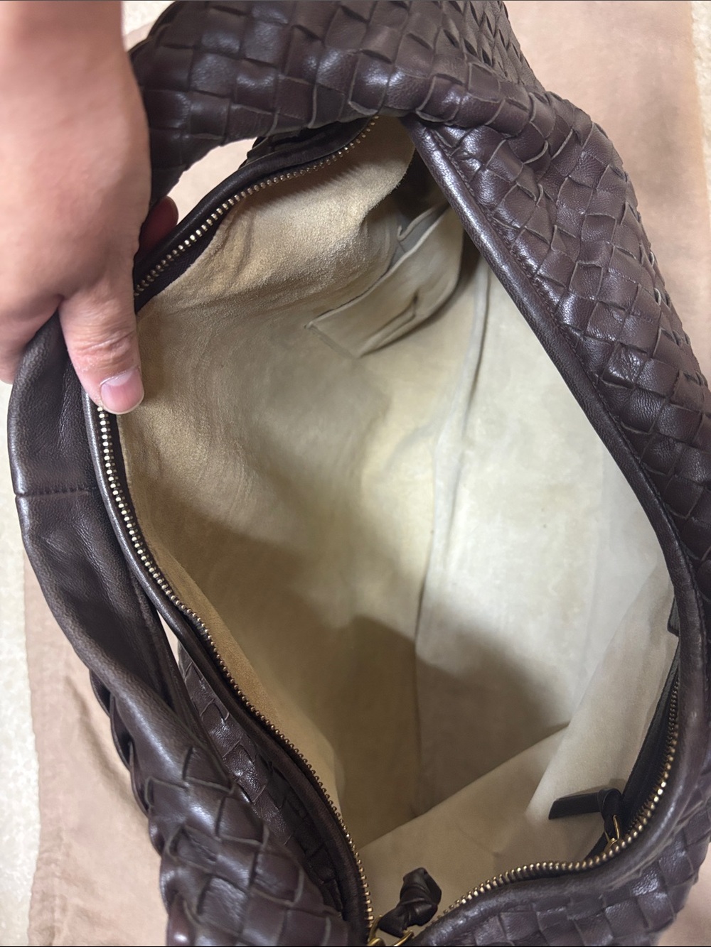 Bottega Veneta Dark Brown Intrecciato Leather Hobo Bag - Picture 7 of 14